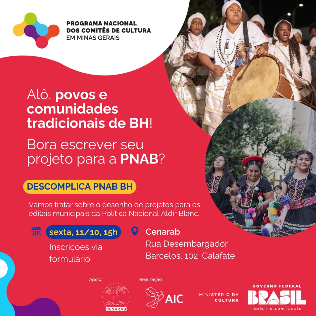 EDITAL PARA FOMENTO À EXECUÇÃO DE AÇÕES CULTURAIS - BH FOMENTO destina-se a premiar agentes culturais atuantes no município de Belo Horizonte.